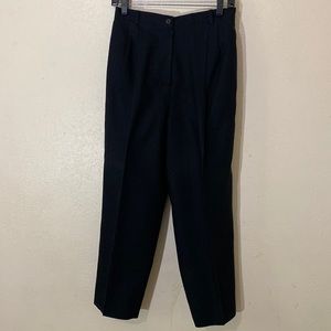 80s Harvé Bernard Petite Black 100%Wool/Laine Pants w/ Pockets